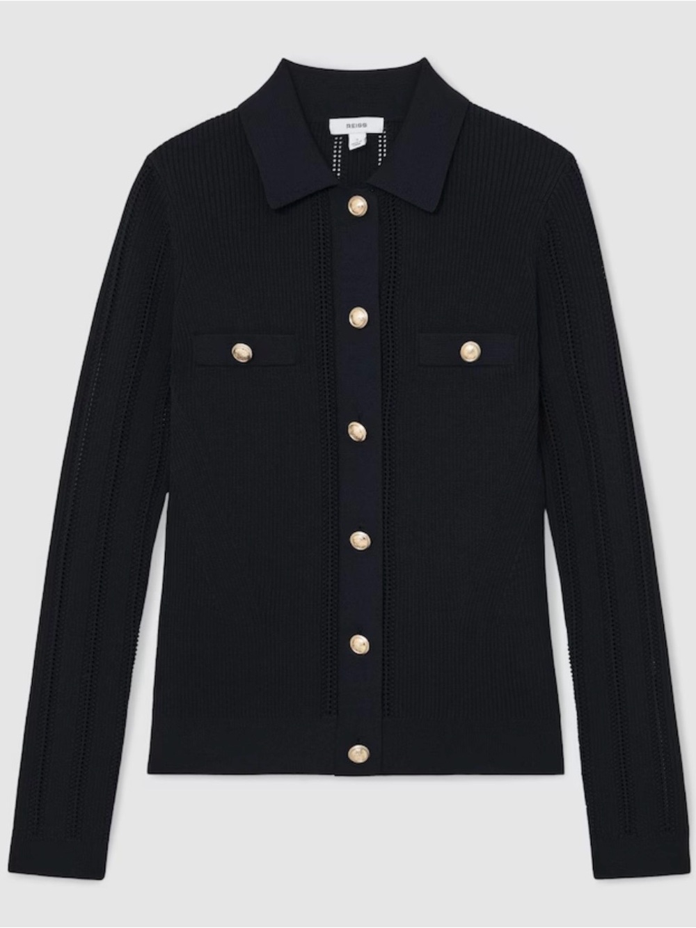 Reiss Harris Knit Top S in Navy